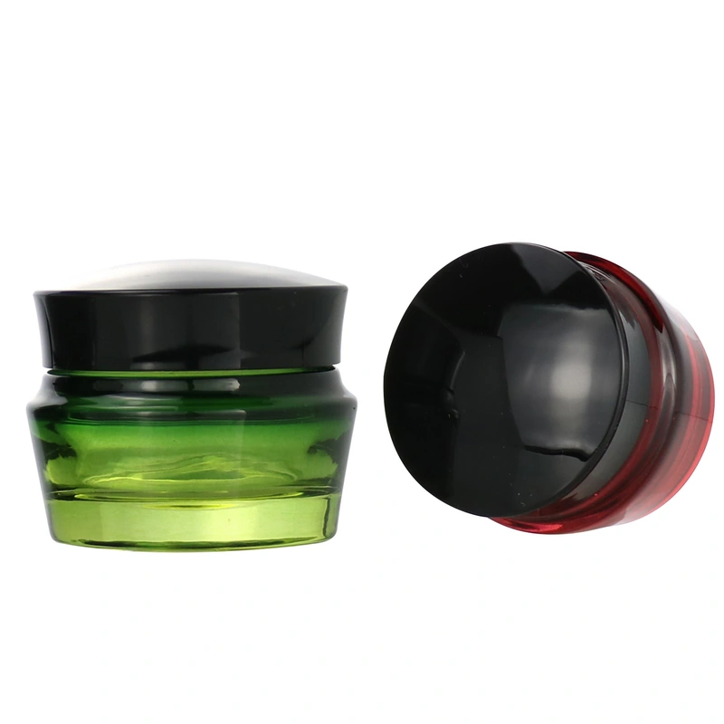 50g glass cream jar with black lid eco friendly cosmetic containers