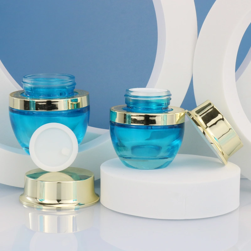 Facial Cream skincare container Packaging Clear with aluminium lid 