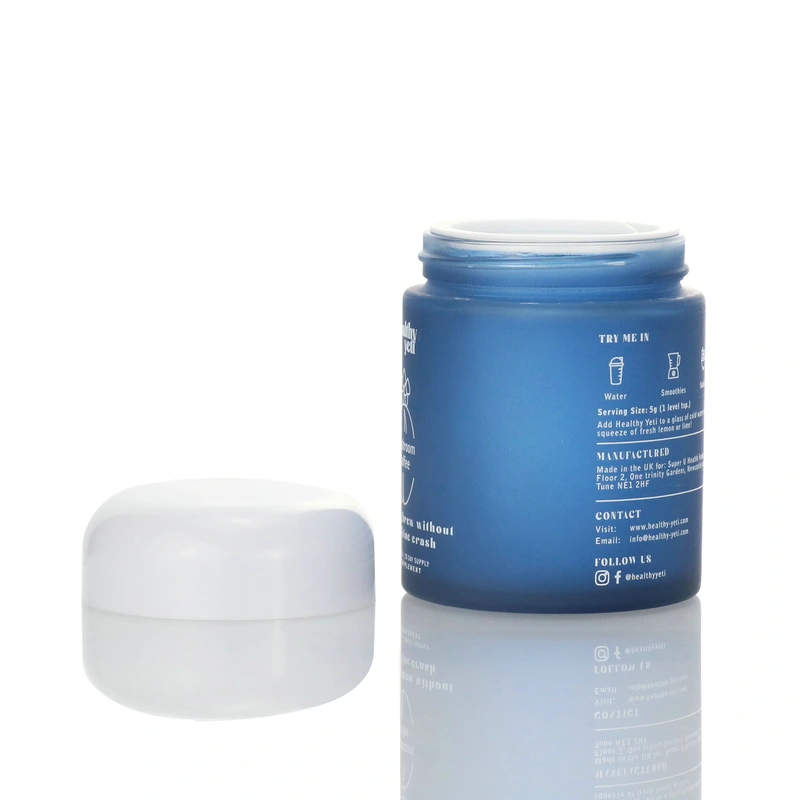 100g Eye Face Cream Empty Round Blue Amber Green Glass Cream Jar