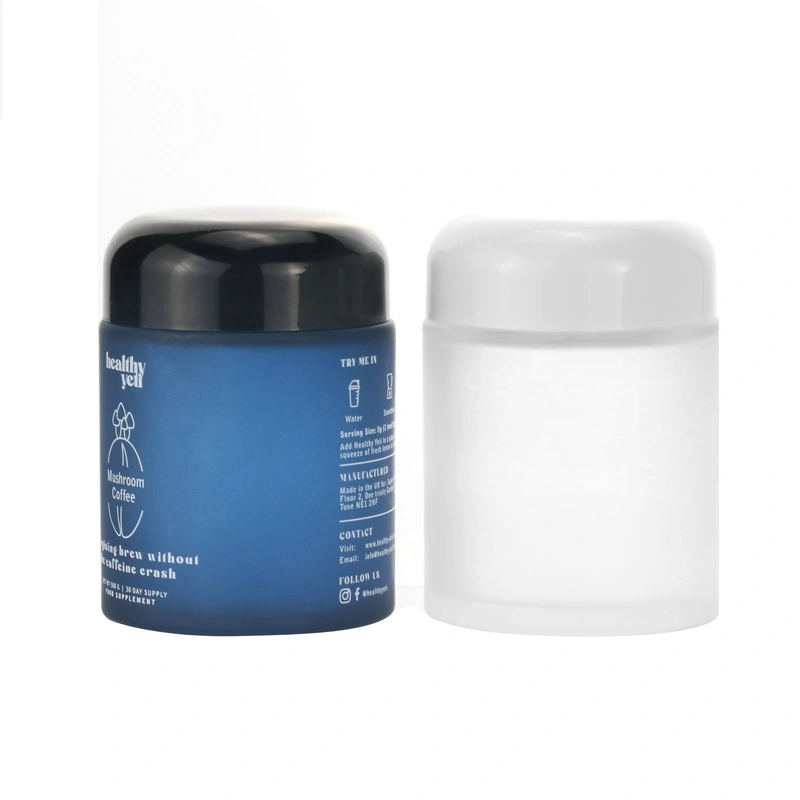 100g Eye Face Cream Empty Round Blue Amber Green Glass Cream Jar