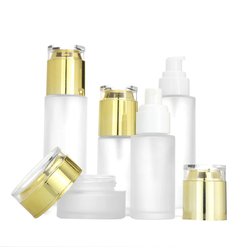  Skincare Packaging cylinder frosted white Pump Lotion Spray Bottle