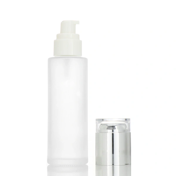  Skincare Packaging cylinder frosted white Pump Lotion Spray Bottle