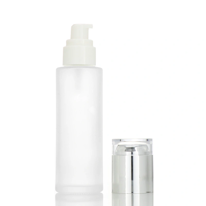  Skincare Packaging cylinder frosted white Pump Lotion Spray Bottle