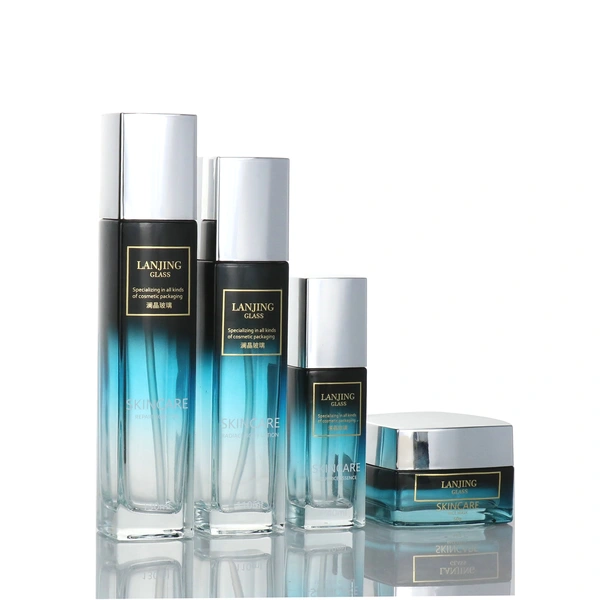 Wholesale luxury skincare packaging lotion pump glass bottle and jar