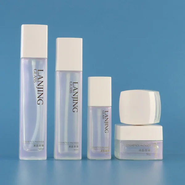 Cosmetic packaging frosted empty hair oil face serum bottle with pump