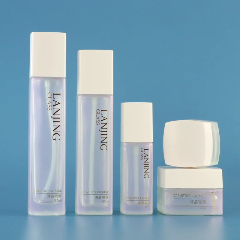 Wholesale Skin Care Packaging Sets Cosmetic White Pump Cap Bottles