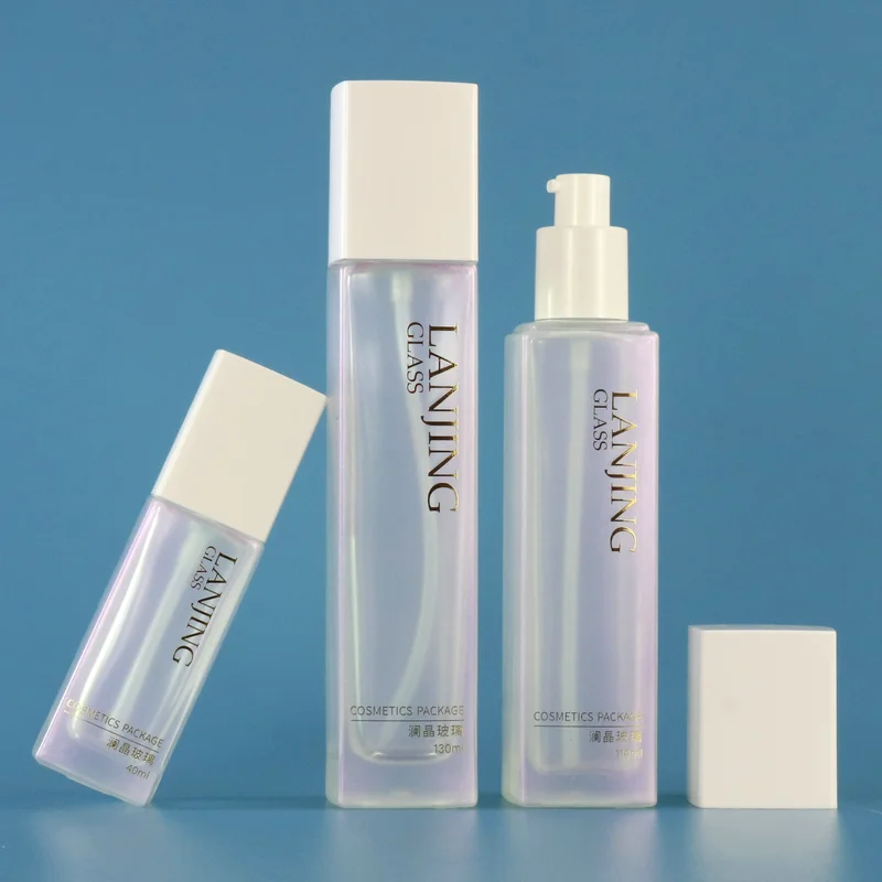 cosmetic packaging frost serum pump lotion foundation glass bottle 
