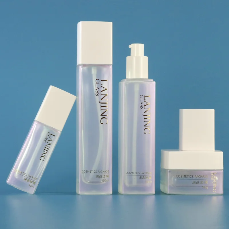 cosmetic packaging frost serum pump lotion foundation glass bottle 