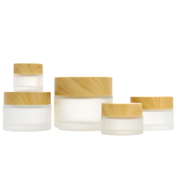 20g cosmetic glass jar with bamboos screw lid
