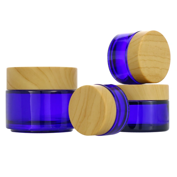 20g cosmetic glass jar with bamboos screw lid