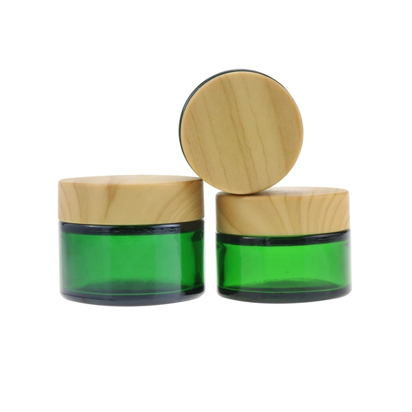 20g cosmetic glass jar with bamboos screw lid