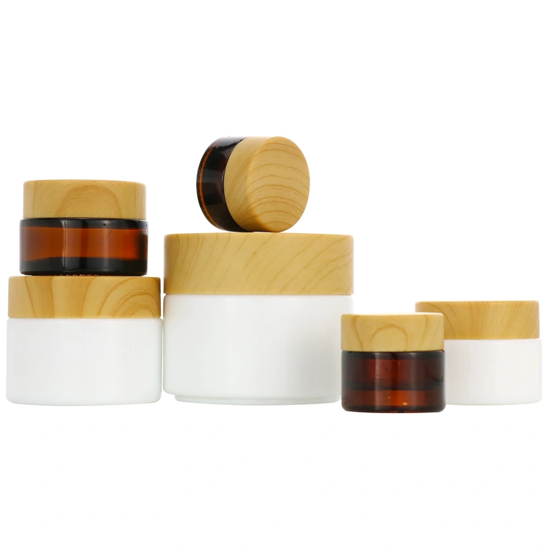30g cosmetic glass jar with bamboos screw lid
