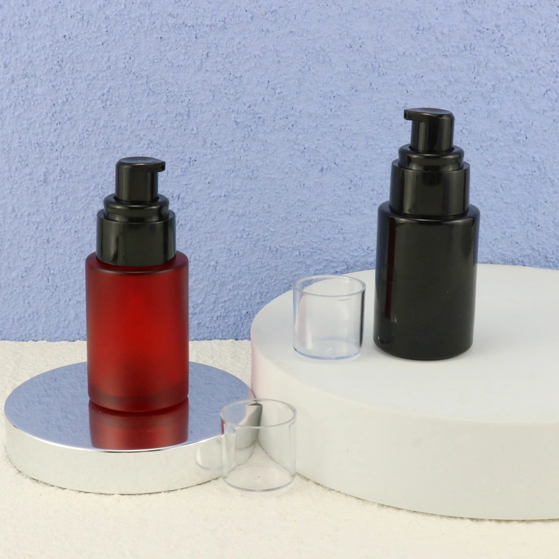 1oz empty liquid foundation bottle flat shouldern essence pump bottle