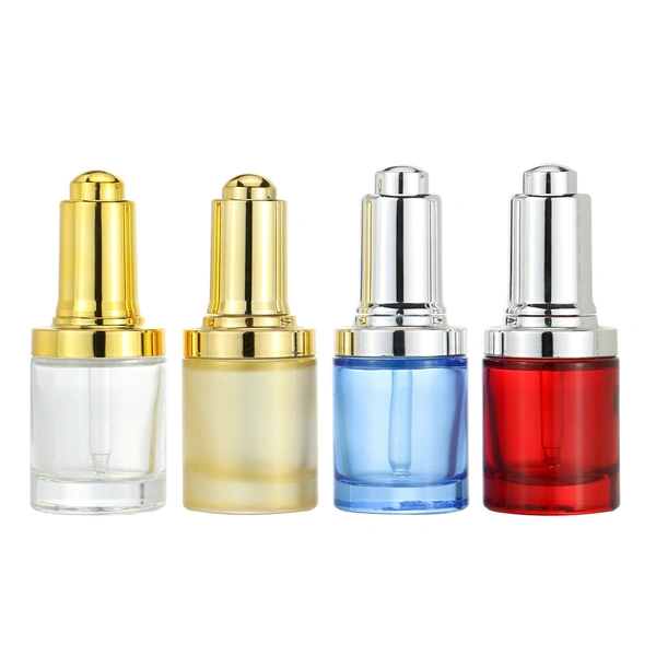 Luxury 30ml glass skincare serum push button dropper bottle
