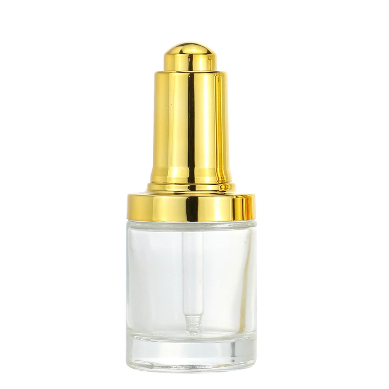  30ml Flat Shoulder Serum Eye Essential Oil Push Button Dropper Bottle