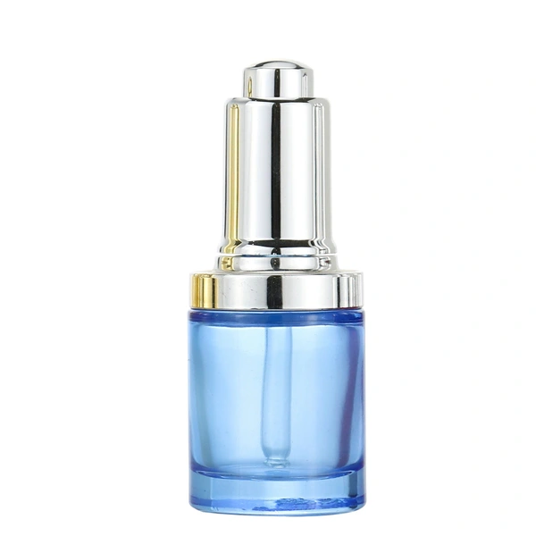  30ml Flat Shoulder Serum Eye Essential Oil Push Button Dropper Bottle