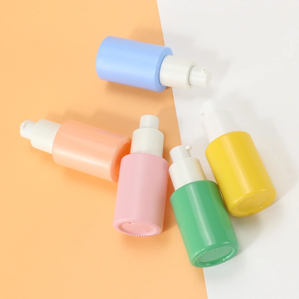 1oz colorful serum pump glass bottle for cosmetic bottle
