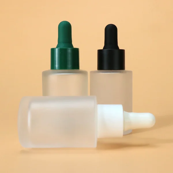 Frosted cream lotion glass bottle jar set with pump and dropper lid