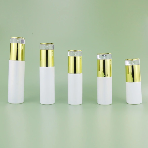 wihte serum pump glass bottle for skincare packaging