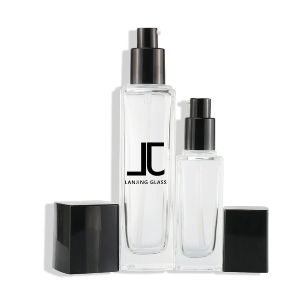 serum pump glass bottle for cosmetic bottle
