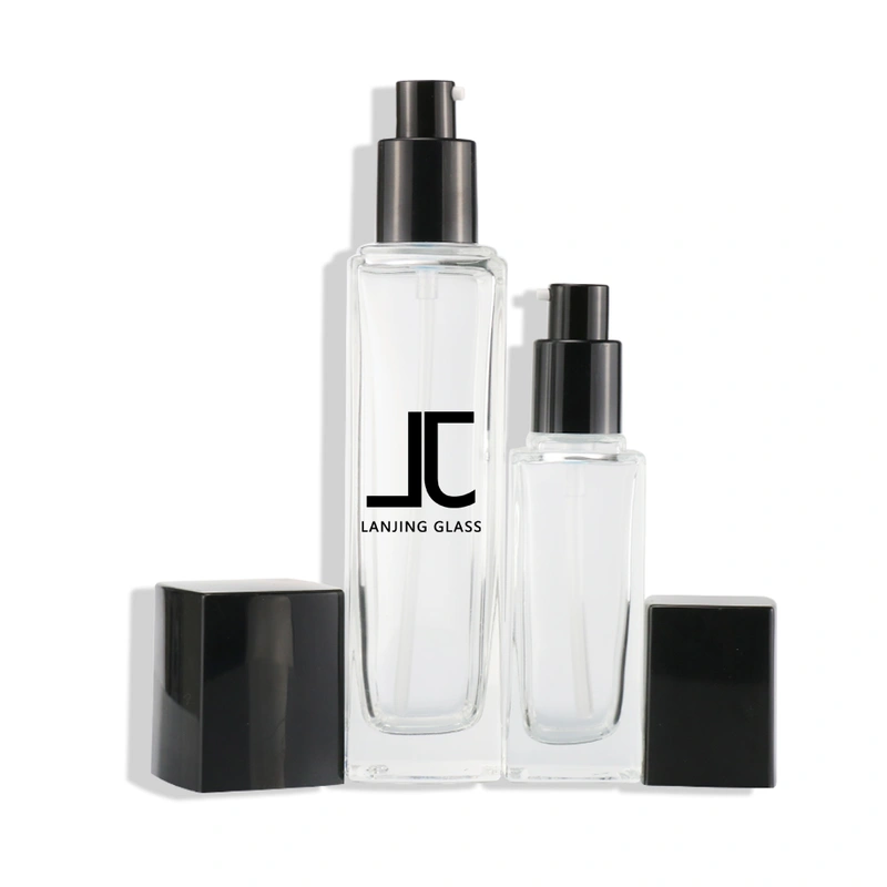 serum pump glass bottle for cosmetic bottle