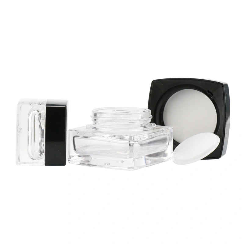 black skincare cosmetic glass bottle set with pump lotion cap