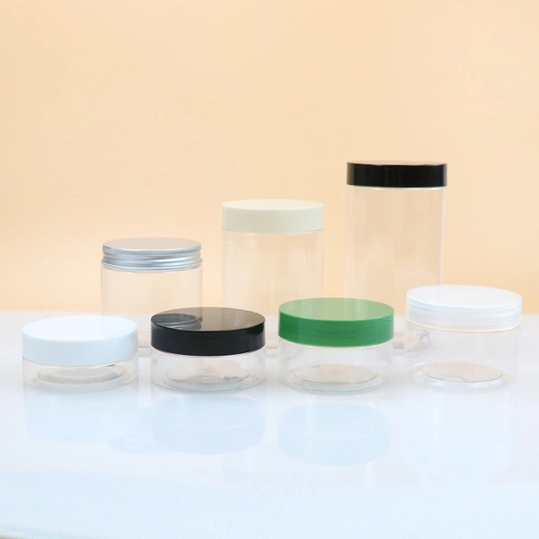 4oz empty PET cosmetic plastic jar with plastic screw cap