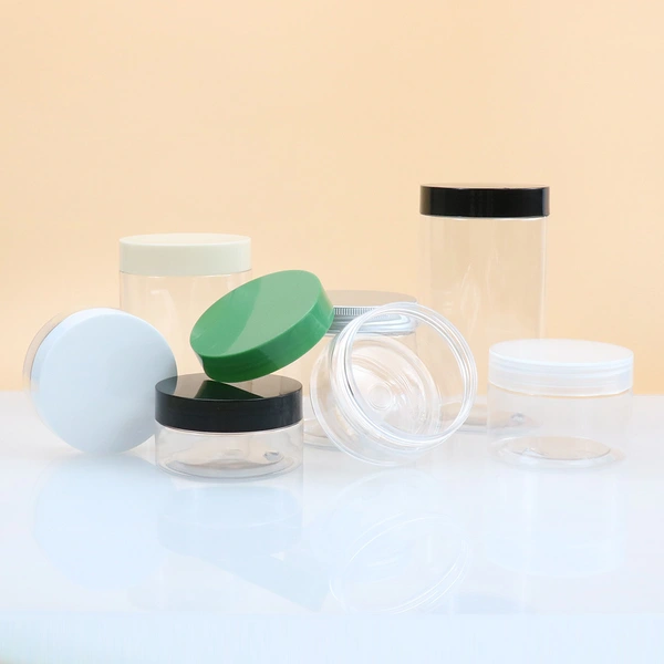 4oz empty PET cosmetic plastic jar with plastic screw cap