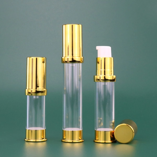 luxury cosmetic packaging custom rose gold airless pump spray bottle