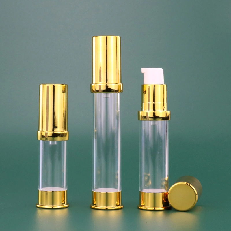 empty cosmetic face care body care gold airless pump spray bottle