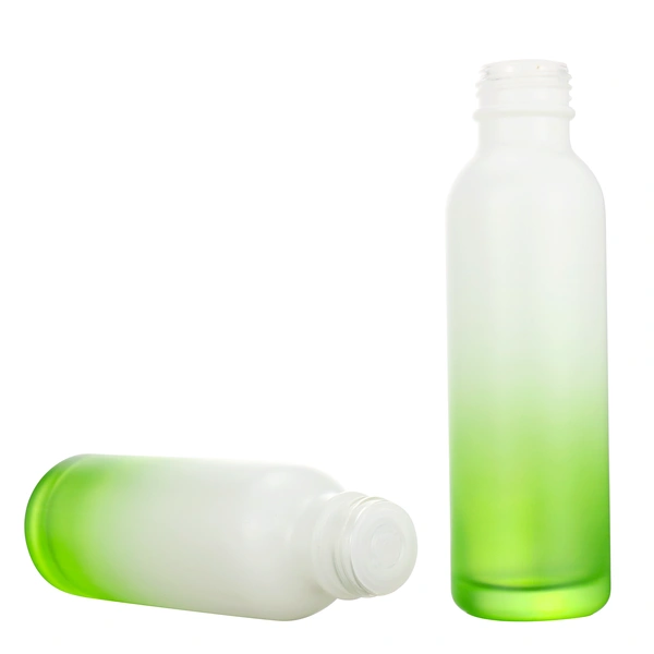 black skincare cosmetic glass bottle set with pump lotion cap