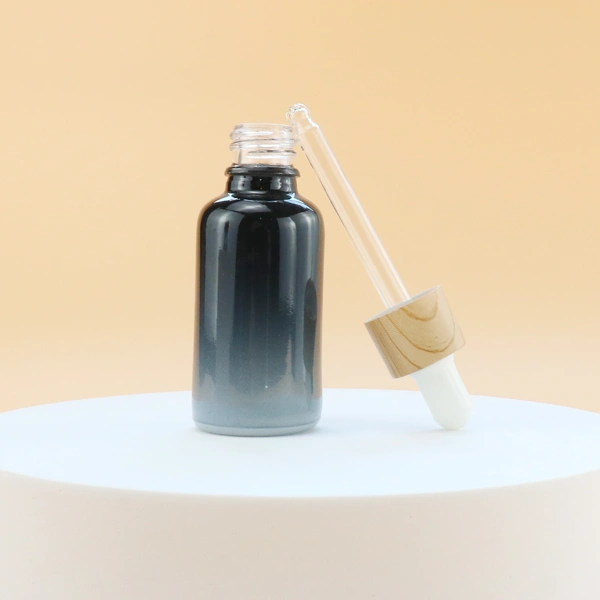 luxury eye matte black serum glass dropper bottle with box