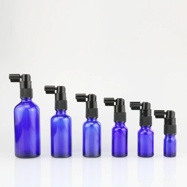 Glass Personal care white nasal throat spray bottle 20ml 