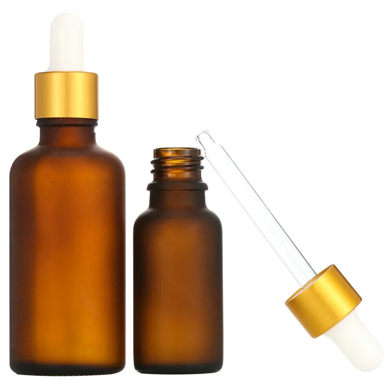 15ml Pharmaceutical amber frosted essential oil dropper glass bottle