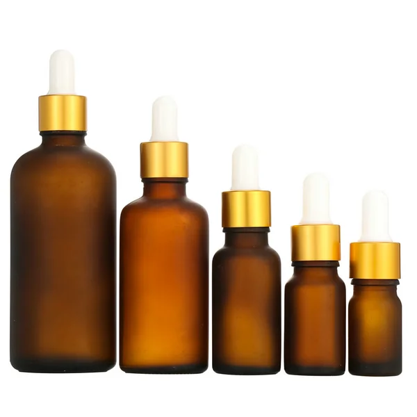 15ml Pharmaceutical amber frosted essential oil dropper glass bottle