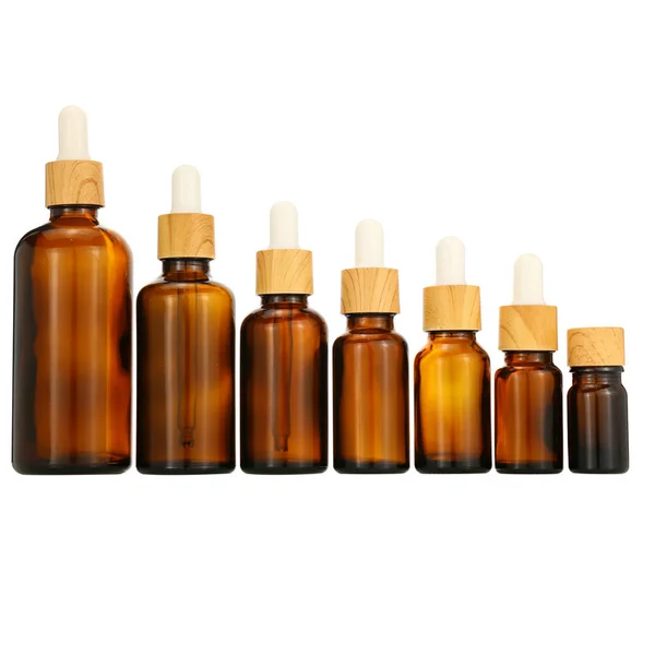 amber color essential oil glass bottles with Euro dropper cap