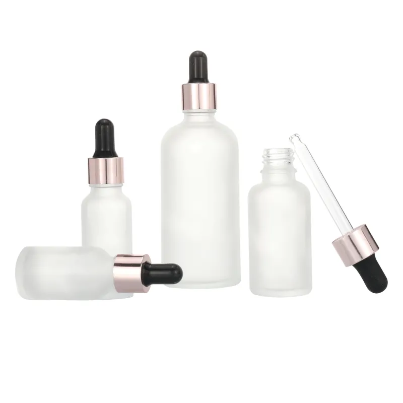 silver pipette dropper 50ml Black glass serum bottle for cosmetic 