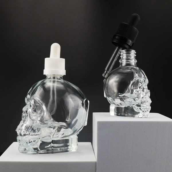 30ml skull oil glass dropper bottle printing essential oil bottle