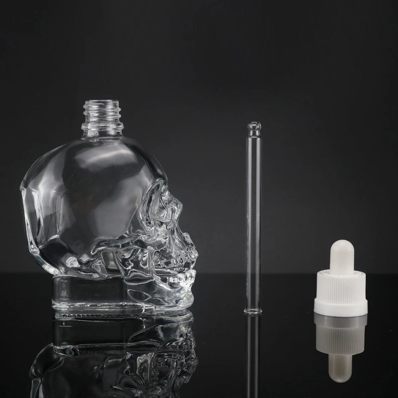 30ml skull oil glass dropper bottle printing essential oil bottle