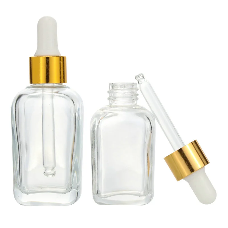 Electroplated Gold square Essential Oil Bottle 20ml 30ml 50ml