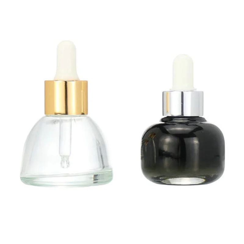 Luxury Empty Glass Black Cosmetic Packaging Dropper Bottle