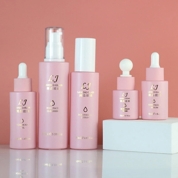  skin care oil body lotion serum frosted glass Bottle with Pump 