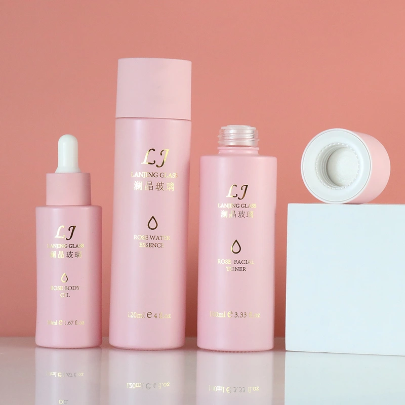  skin care oil body lotion serum frosted glass Bottle with Pump 