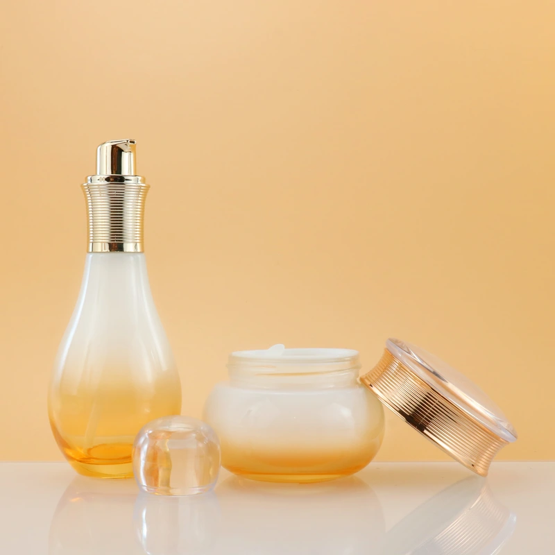 cosmetic glass bottle packaging skin care lotion bottle set