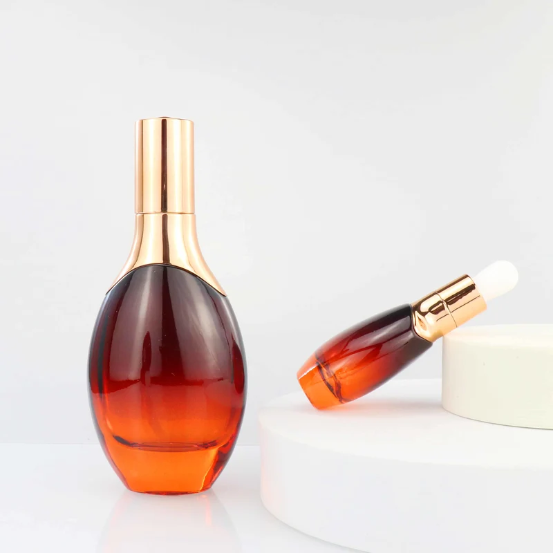  Frosted Cosmetic Packaging Glass Cosmetic Lotion Pump Bottles