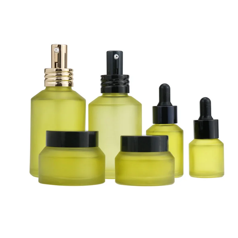 Empty Amber Round Glass Eye Cosmetic Oil Dropper Bottles