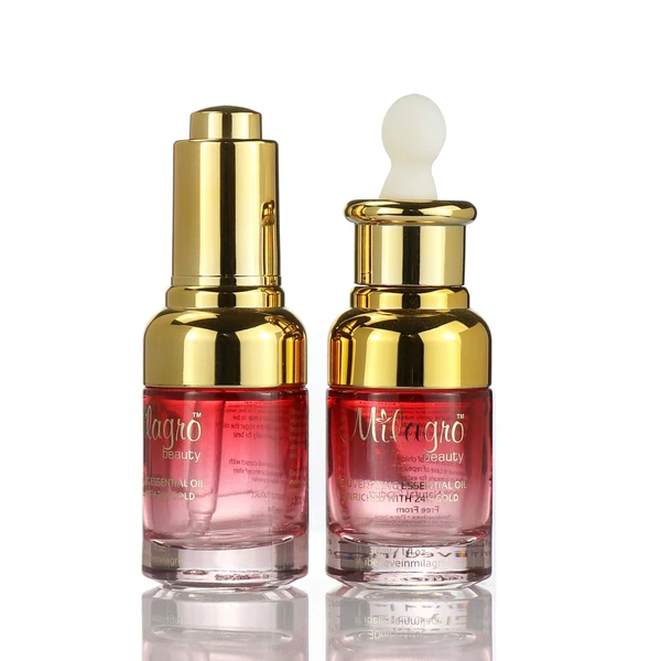 push head essential oil glass dropper Bottle for Skincare Packaging