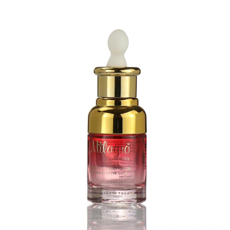 push head essential oil glass dropper Bottle for Skincare Packaging