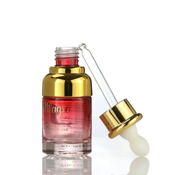push head essential oil glass dropper Bottle for Skincare Packaging