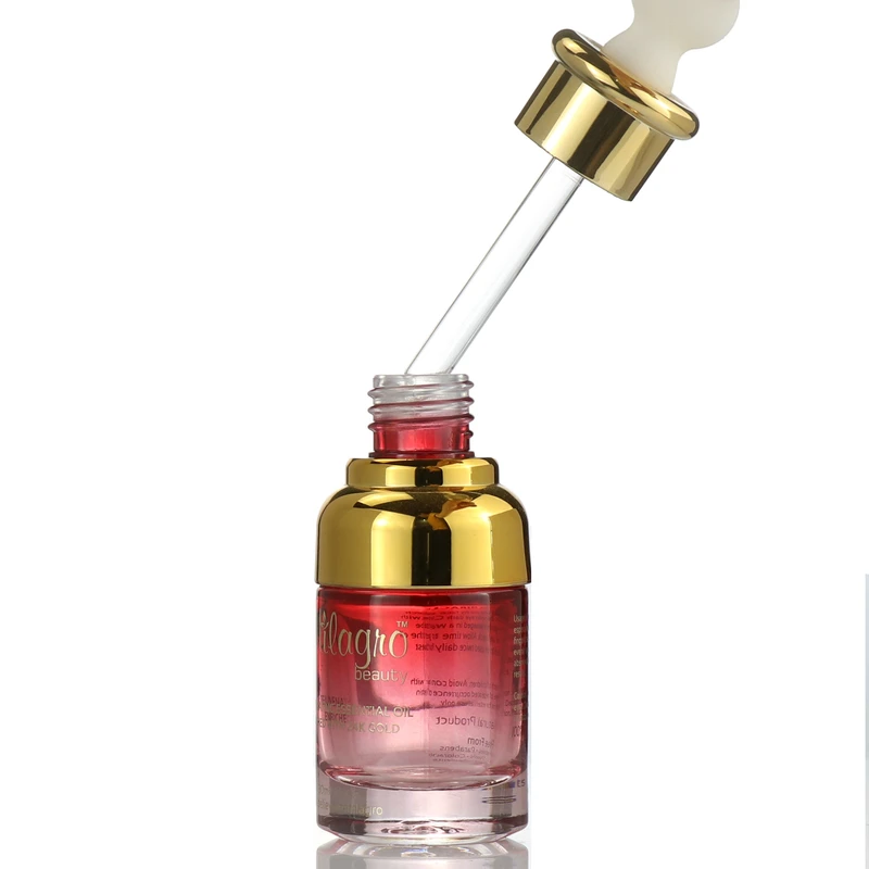 push head essential oil glass dropper Bottle for Skincare Packaging